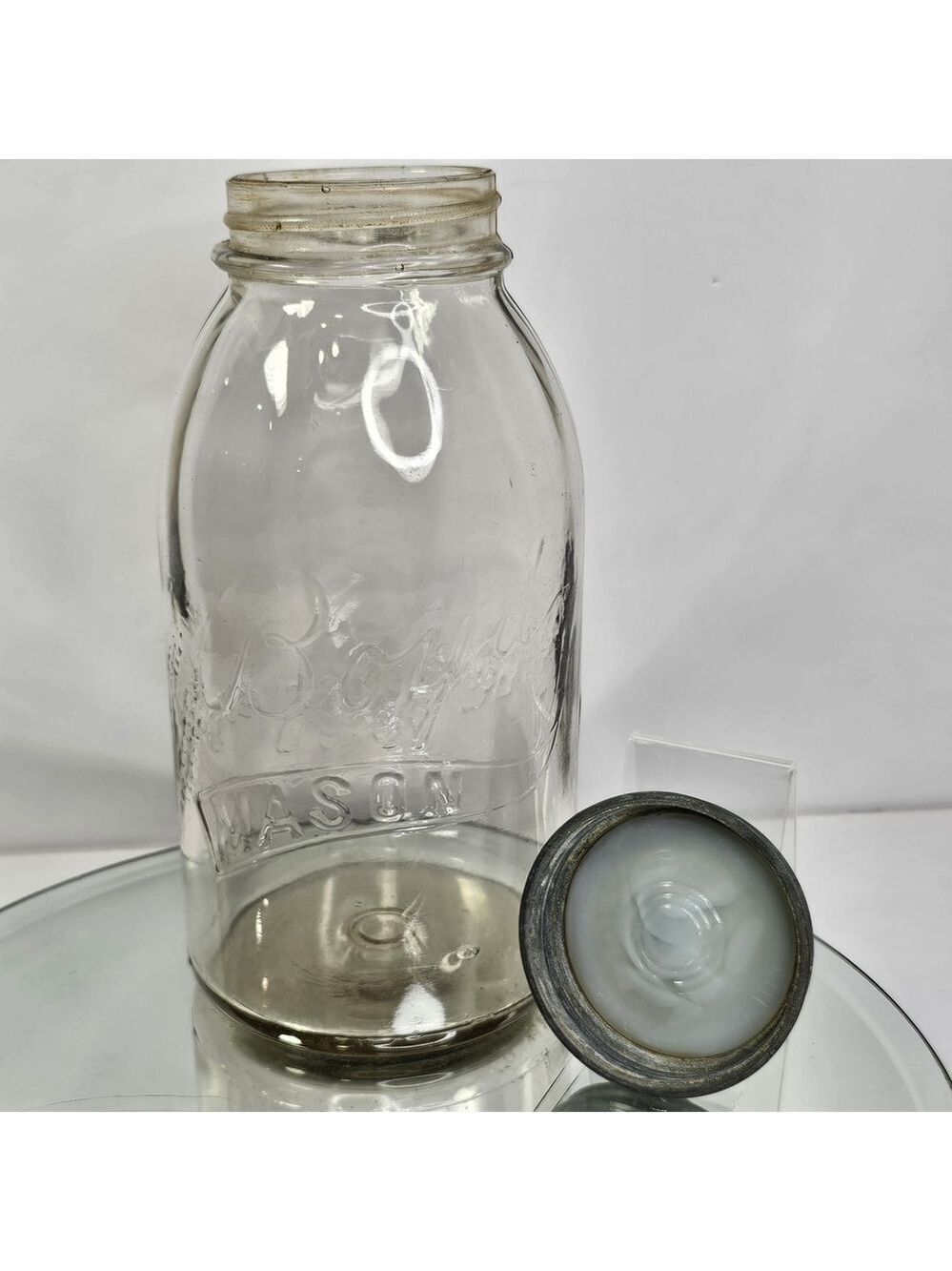 Boyd’s Mason Jar With Rare Original Zinc Glass Screw Lid Nice Condition Very Old